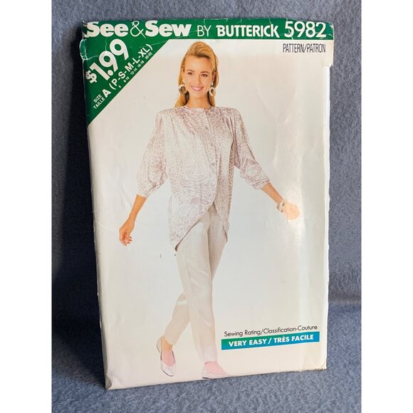 Butterick Misses Top Pants Sewing Pattern Sz P- XL 5982 - Uncut - Picture 4 of 4